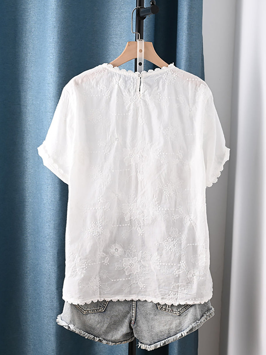 å¥³å£«å¤å­£èè¡è±ååºç¹¡100%ç´æ£è¥¯è¡«