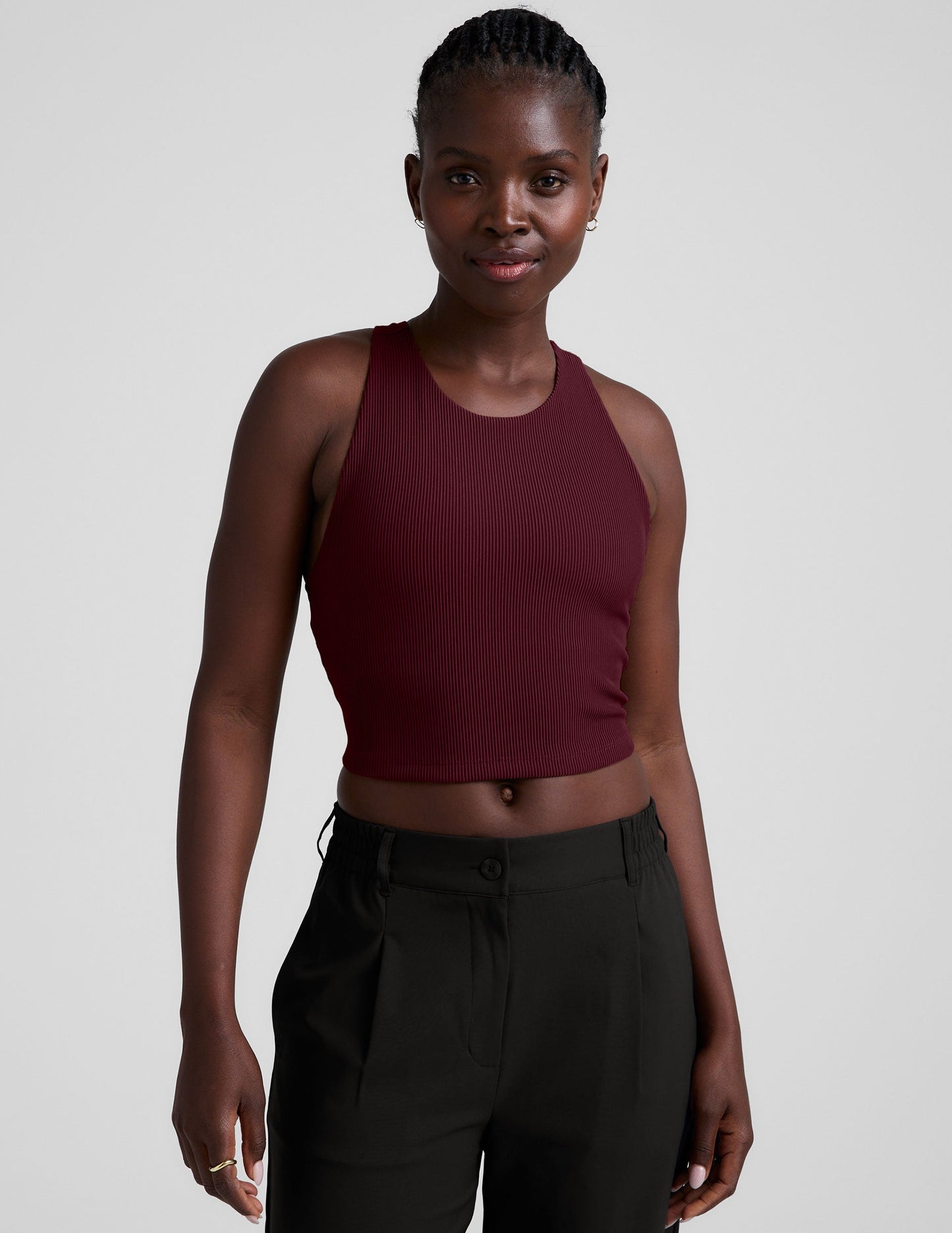 Refocus Ribbed Cropped Tank
