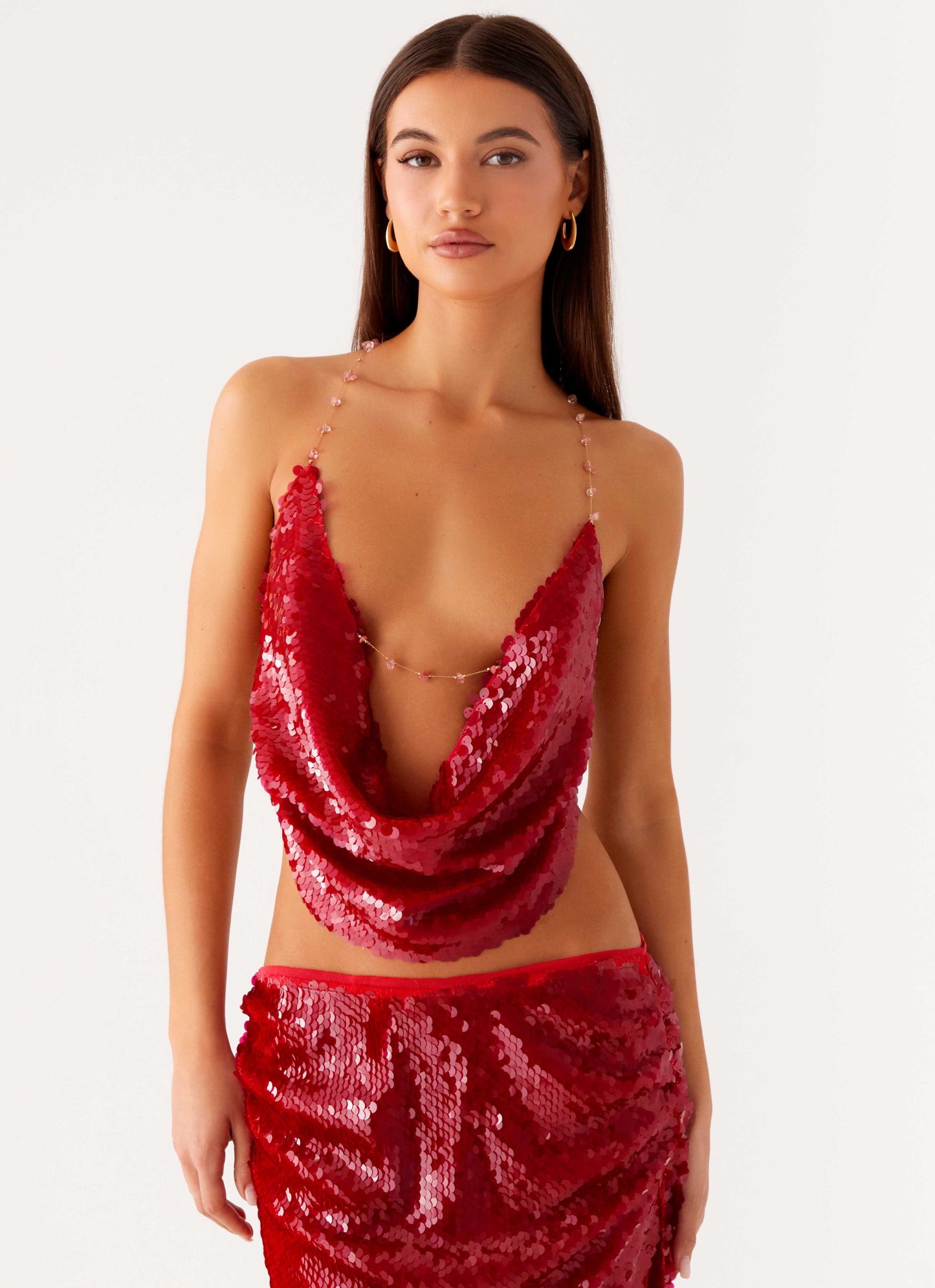 Amosa Cowl Top - Fuchsia