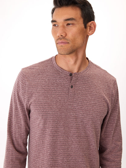 Stripe Triblend Long Sleeve Henley
