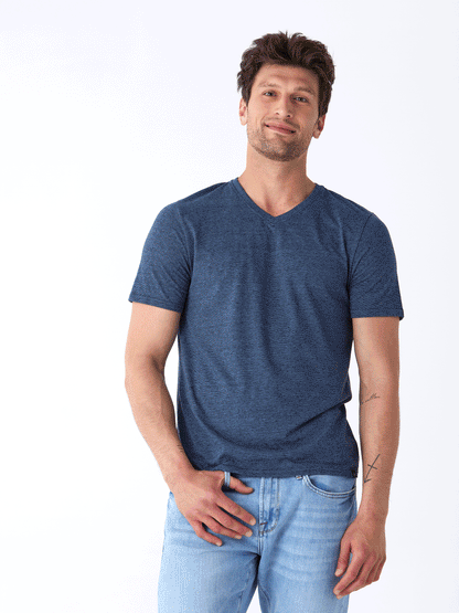 Black Fleck Triblend V-Neck Tee
