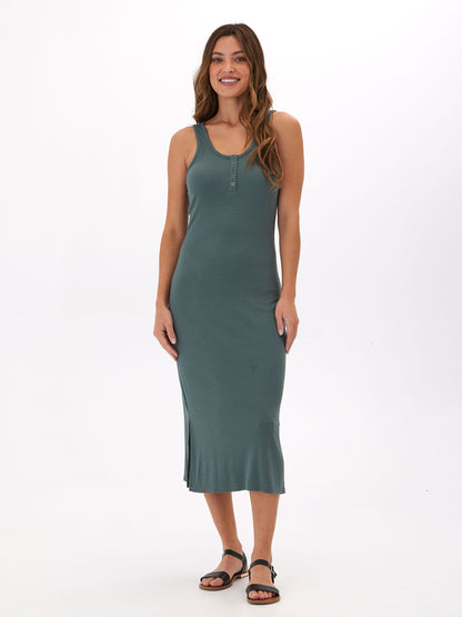 Lois Feather Rib Henley Tank Dress