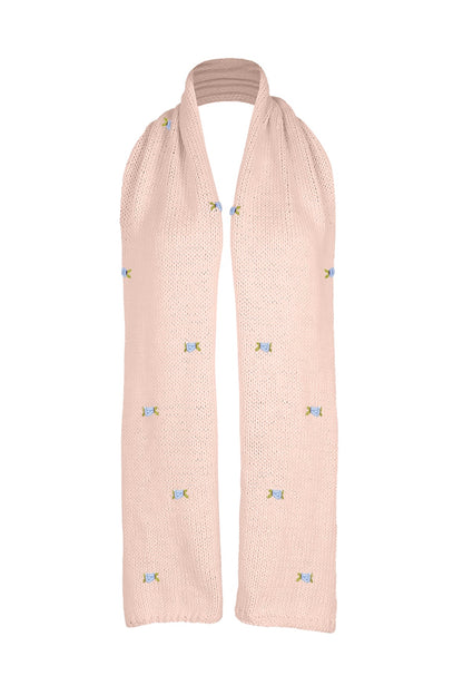 WINTER BLOOM BLUE ROSE Cotton Scarf