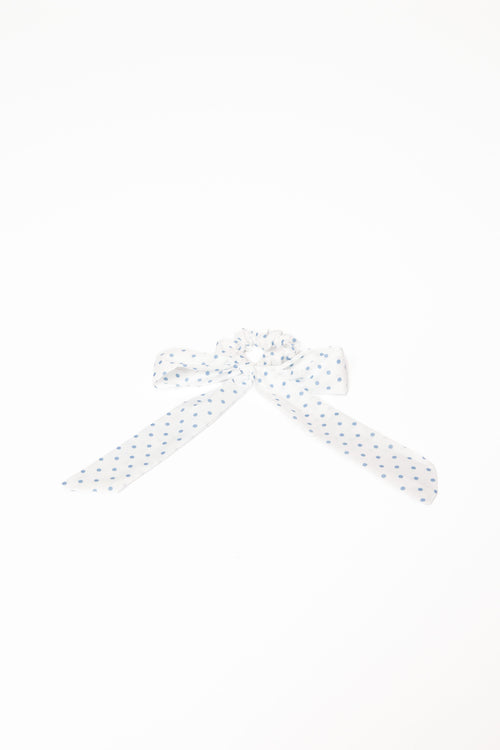 Cass Bow Scrunchie - White
